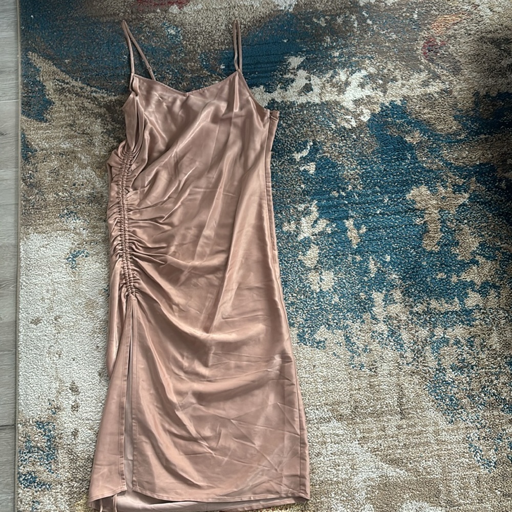 Gold midi dress